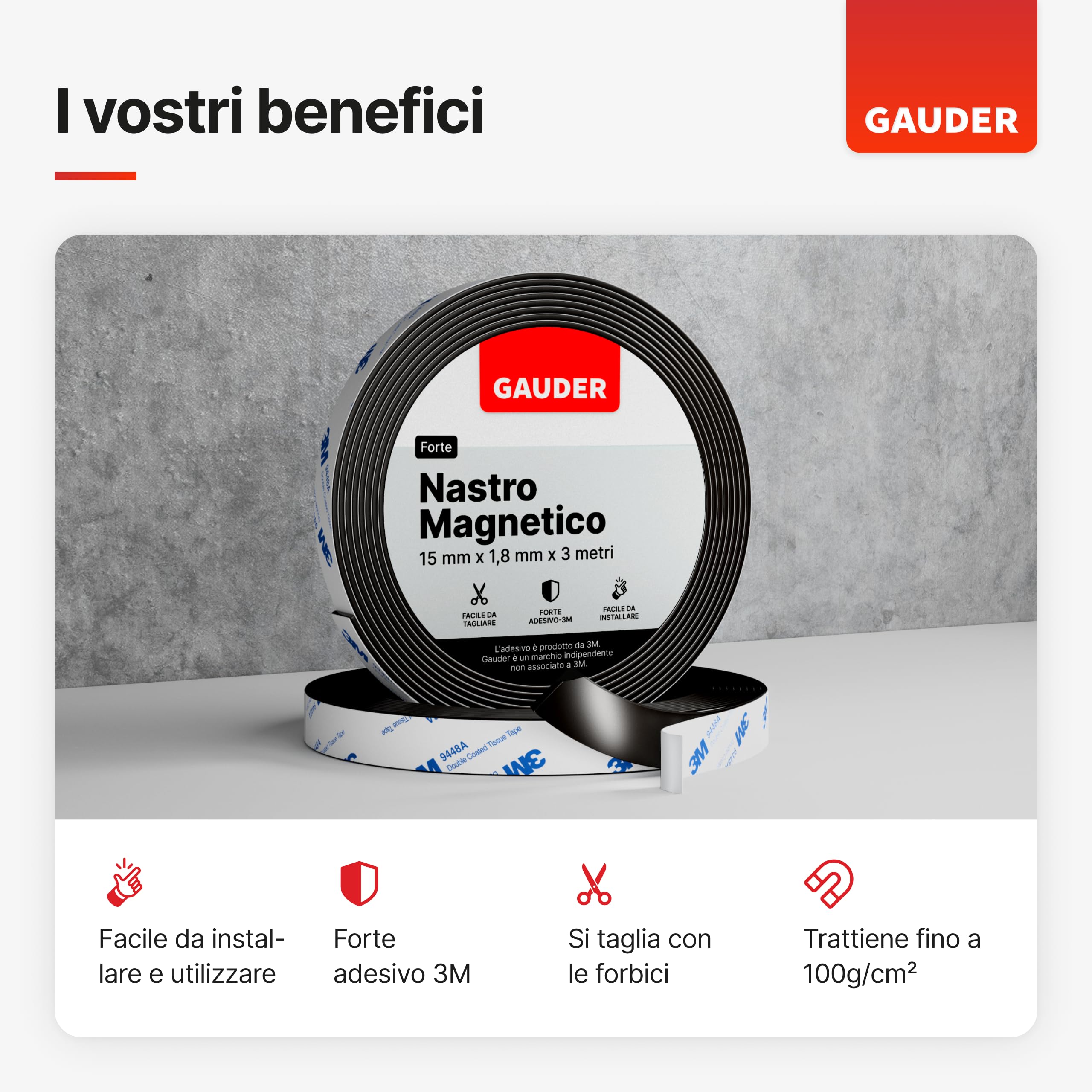 Cyclingcolors Nastro Magnetico Autoadesivo - Striscia Magnetica 3m, Larghezza 1.3cm, Per Decorazioni - Foto 9