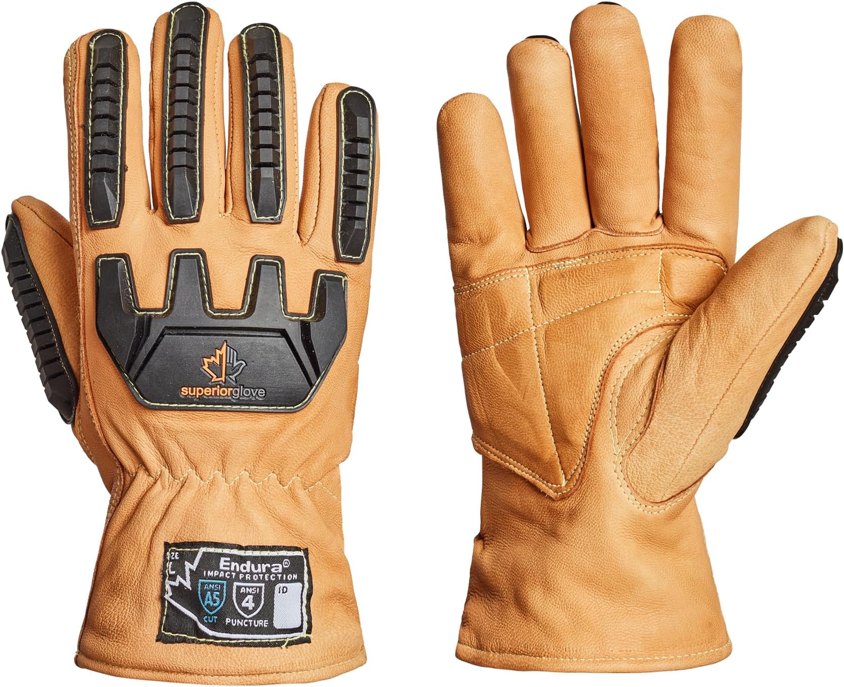 378GKVSB Superior Goatskin Leather Safety Work Gloves - Anti-Impact