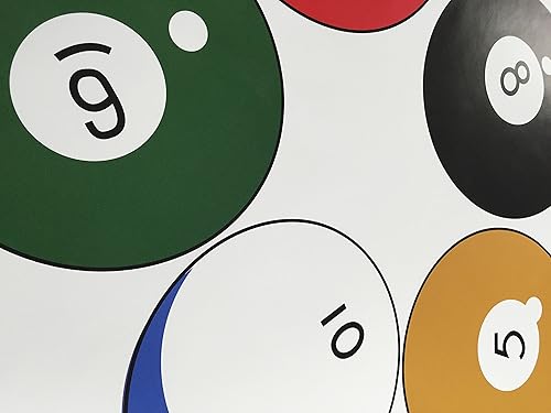 Miniatura 5 de Stickerbrand 15 bolas de billar pegatinas de pared gráficos impresos decoración de sala de juegos decoración de vinilo fácil de aplicar y quitar