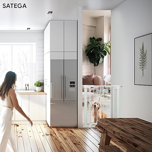 Miniatura 7 de SATEGA Puerta de seguridad para bebés y mascotas y escaleras con sistema de timbre de 4 modos  Seguridad adicional para niños y mascotas  Cierre