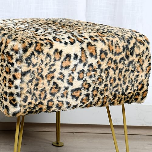 Miniatura 8 de Warmaxx Asiento de banco de entrada cuadrado de piel sintética de vaca, suave, mullido, 17 x 17 x 17 pulgadas, mesa de centro resistente para sala