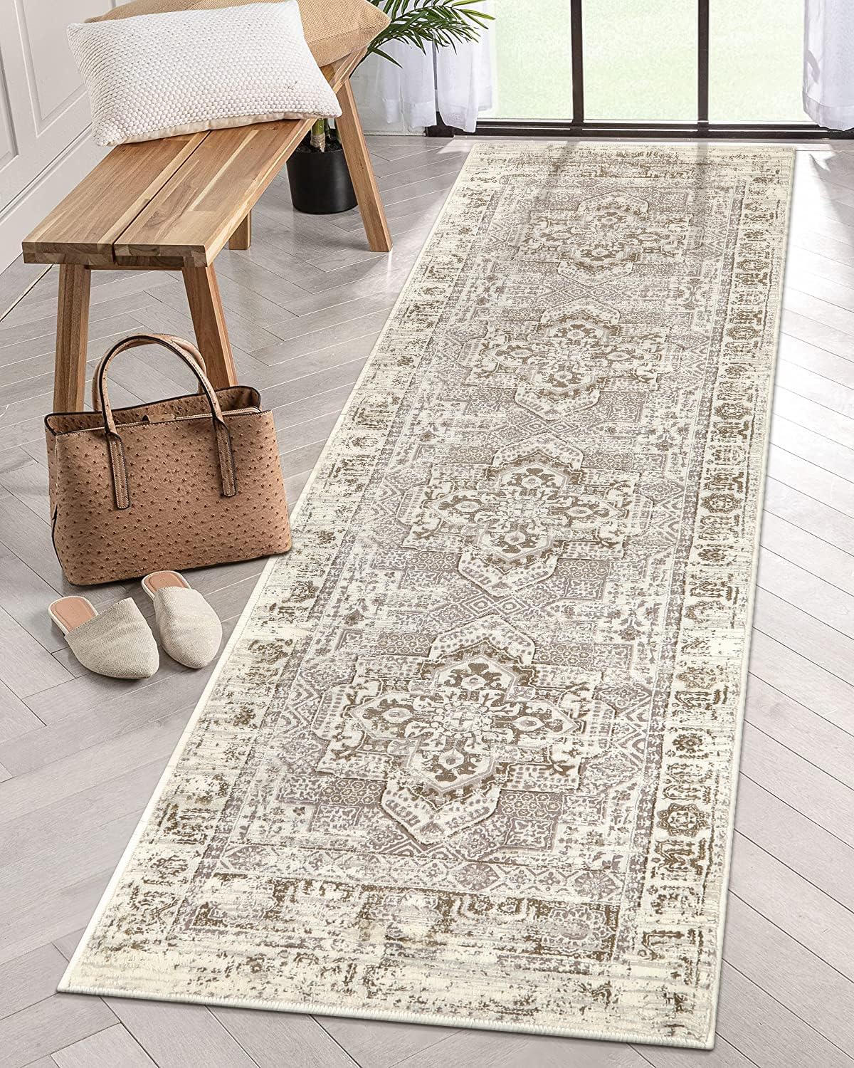 Lahome Washable Hallway Runner Rug 2x8, Boho Vintage Soft