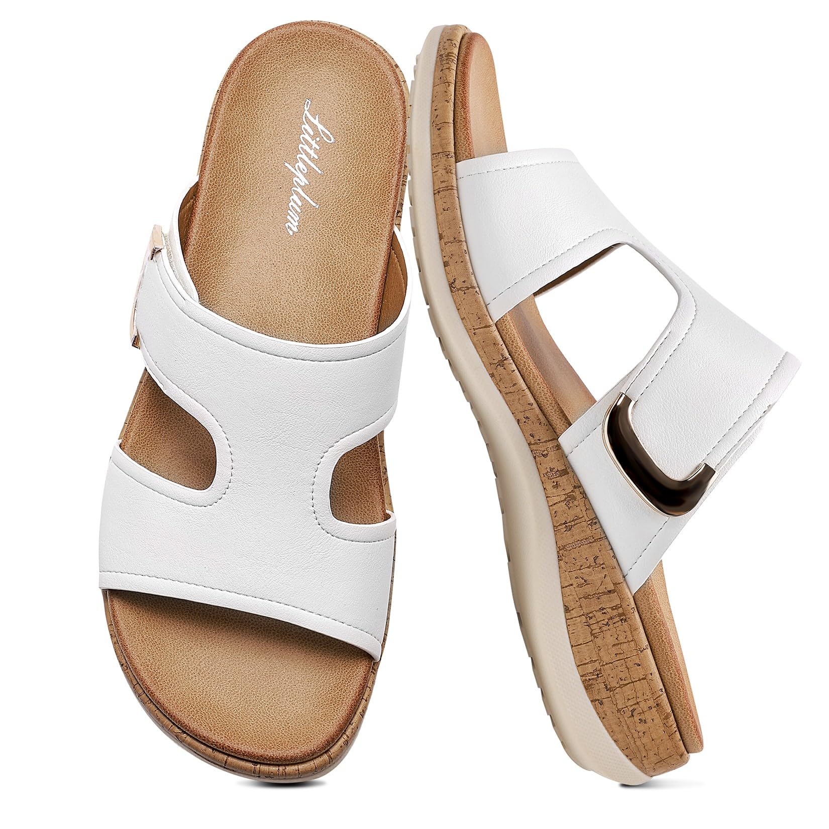 Littleplum Mules Femme Sandales Plates Été Orthopédiques Slipper pour Femme