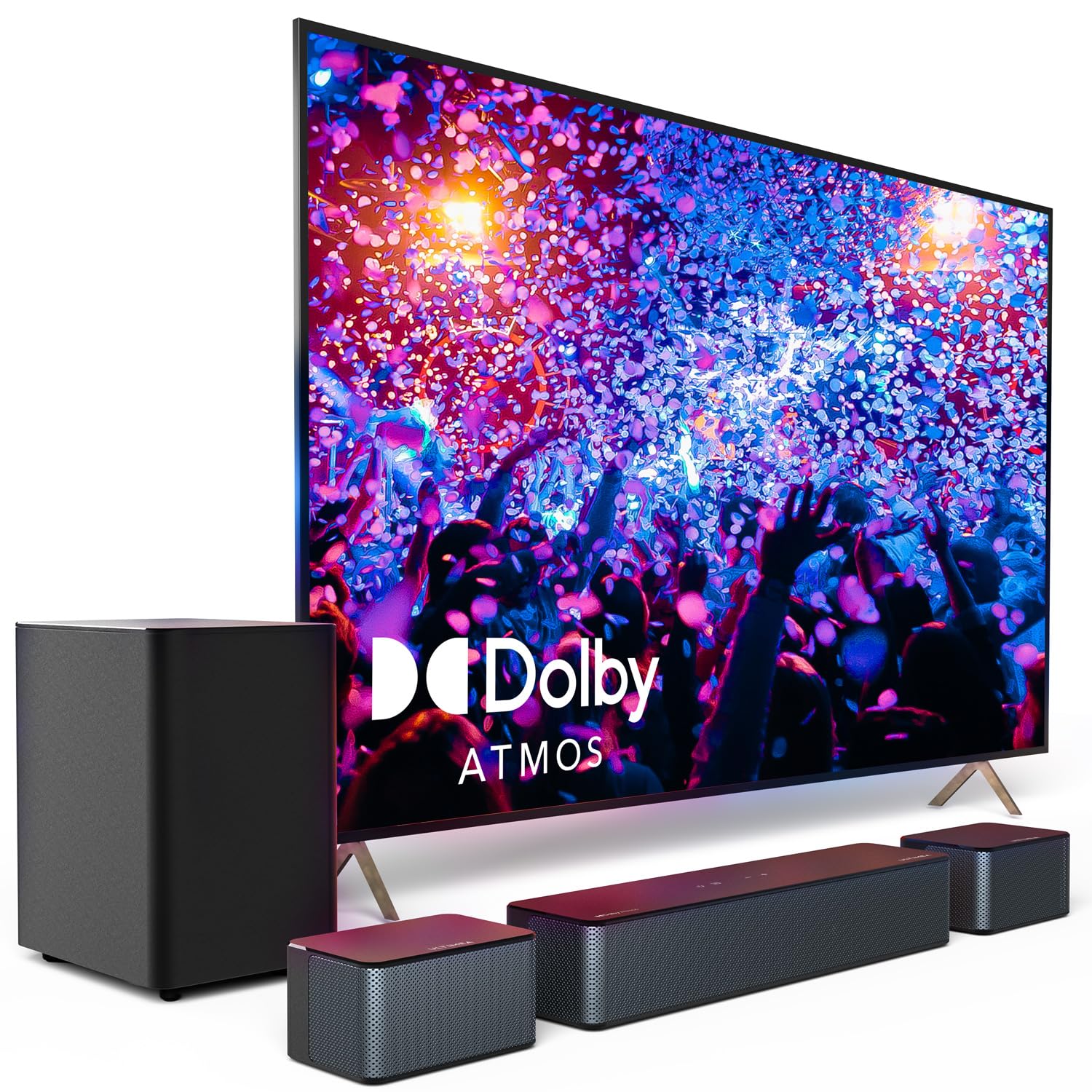 ULTIMEA 5.1 Sound Bar with Dolby Atmos, Wireless Subwoofer, 410W Peak Power Surround Sound System for TV, Sound Bar for Smart TV, Bass Boost and Surround Adjustable, Poseidon D60, 2024 Updated