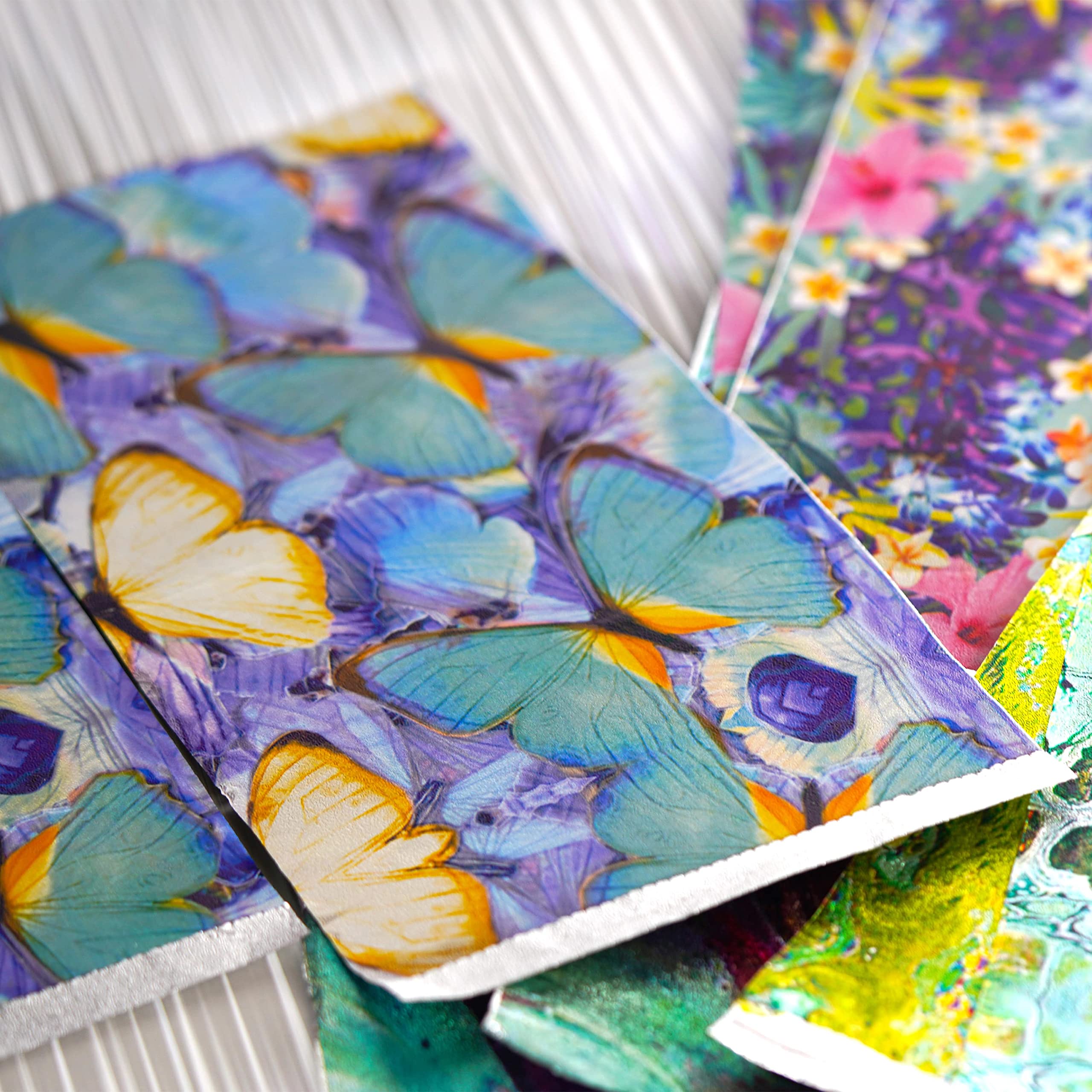 Vellen Hair Lot de 500 feuilles de papier aluminium gaufré, feuilles de papier pour cheveux, texturées antidérapantes - Papillons - 15 microns