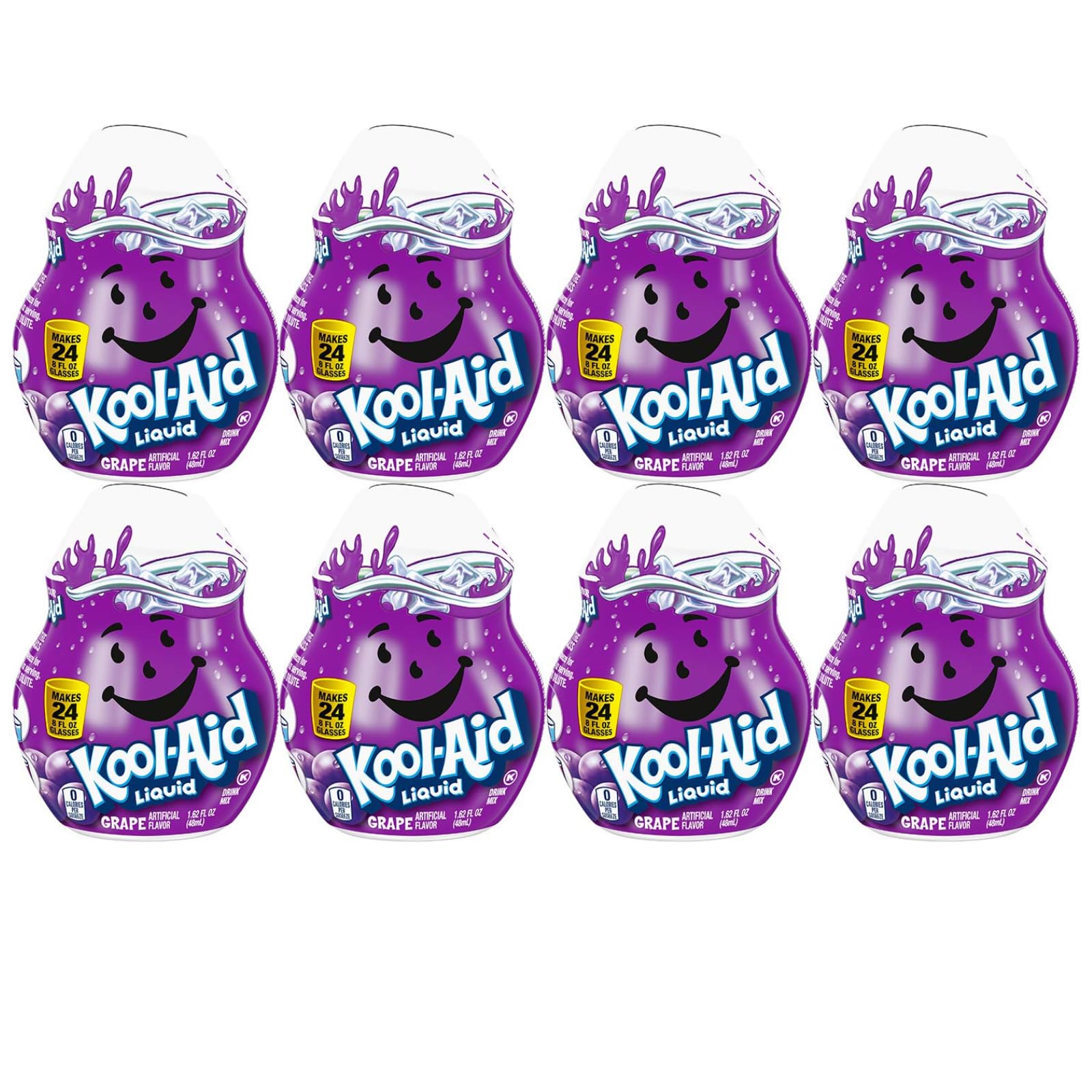 Kool-Aid Grape Liquid Drink Mix, Caffeine Free, 1.62 fl oz Bottle (Pack of 8)