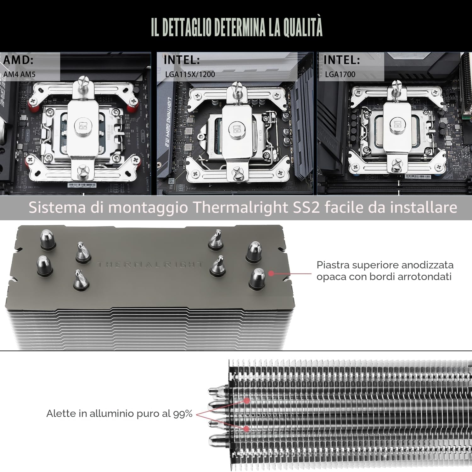 Thermalright Assassin Spirit 120 V2 PLUS - Raffreddatore CPU a 4 heatpipes, Double PWM Quiet Fan CPU, dissipatore di calore per computer AMD AM4 AM5/Intel 1700/1150/1151/1200(AS120 V2 Plus)
