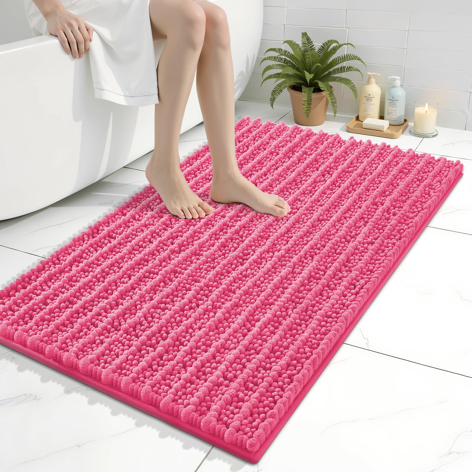 Arotive Bathroom Rugs Mat 36x24, Soft Absorbent Chenille Shaggy Bath Mat