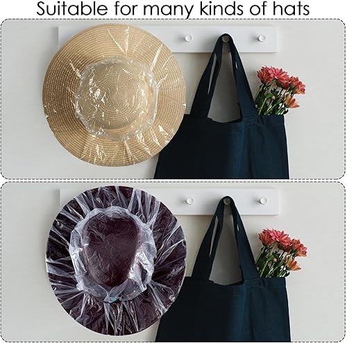 Miniatura 3 de 10 Pcs XL Cowboy Hat Cover Plastic Waterproof Hat Protector Elastic Rain Cover Unisex Travel Western Fedora Storage for Rain