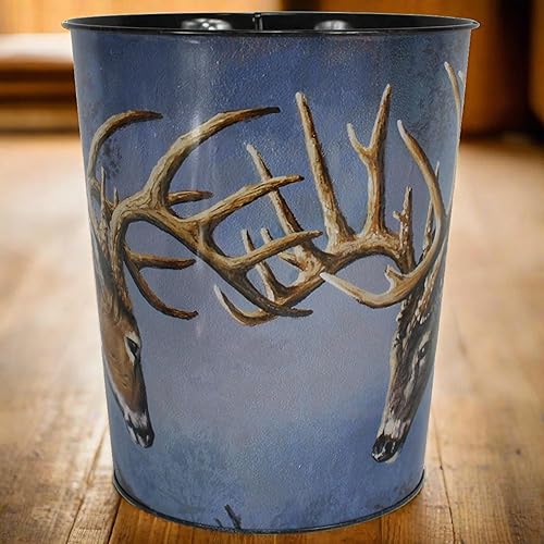 Miniatura 2 de Rivers Edge Products Cesta de basura de metal, cubo de basura pequeño de 10 pulgadas, novedoso bote de basura para oficina, cocina, baño o