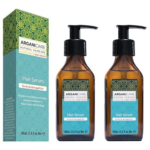 Arganicare Aceite de argán natural para cabello seco y dañado, suero vegano para el crecimiento del cabello con aceite de jojoba diseñado para la