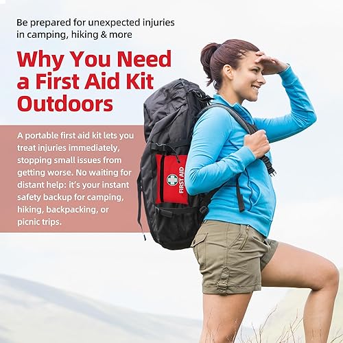 Miniatura 6 de General Medi Mini kit de primeros auxilios, kit de primeros auxilios pequeño de 150 piezas, incluye manta de papel de aluminio, tijeras para viajes,