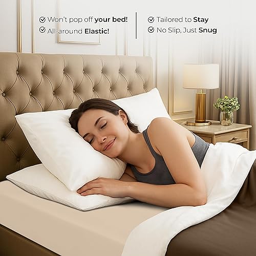 Miniatura 8 de Sábana ajustable, resistente a las arrugas, a la decoloración y a las manchas, hipoalergénicas, incluye un sábana ajustable Utopía Bedding