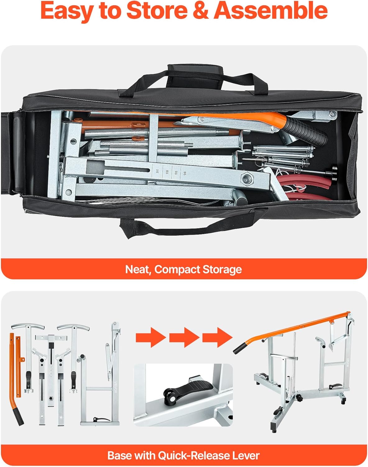 VEVOR Dirt Bike and Dual Sport Tire Changer, Fits for 16"-21" Wheels, 15/17/20/25 mm Axles, Heavy Duty Dirt Bike Tire Changing Tool Kit with Bead Breaker, Irons, Protective Sleeves, and Storage Bag