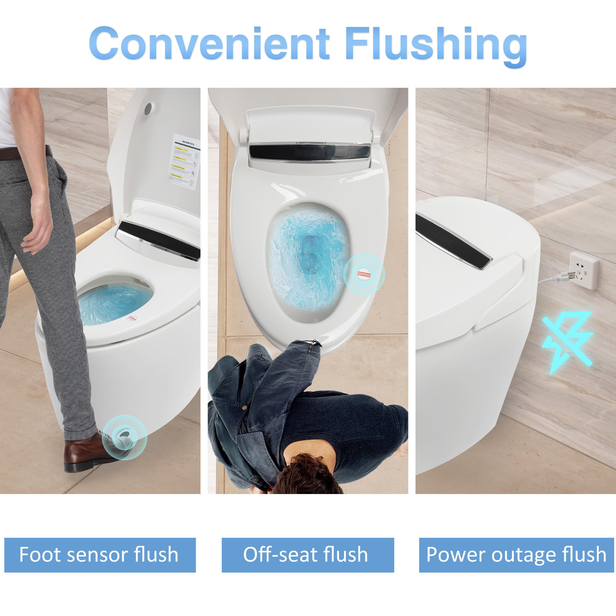 JAXPETY Smart Bidet Toilet for Bathrooms, Smart Toilet with Bidet