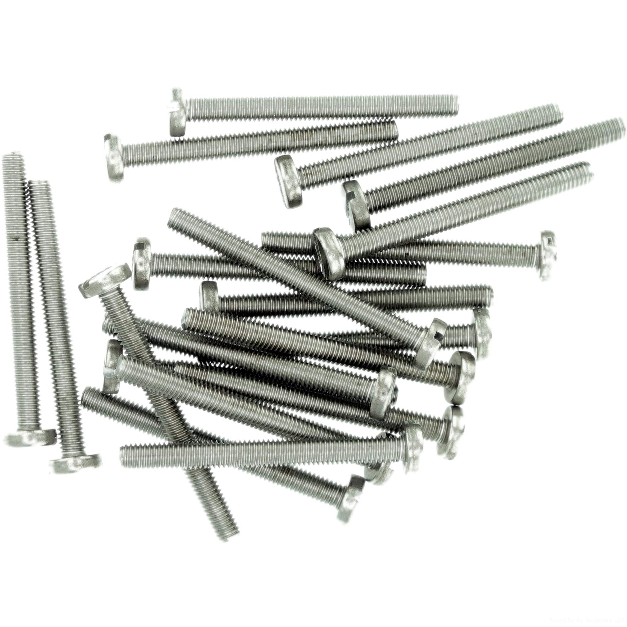 Singularity Supplies M6 (6Mm X 20Mm) Slot Pan Machine Screw (Bolt) - Stainless Steel (A2) (Pack Of 20)