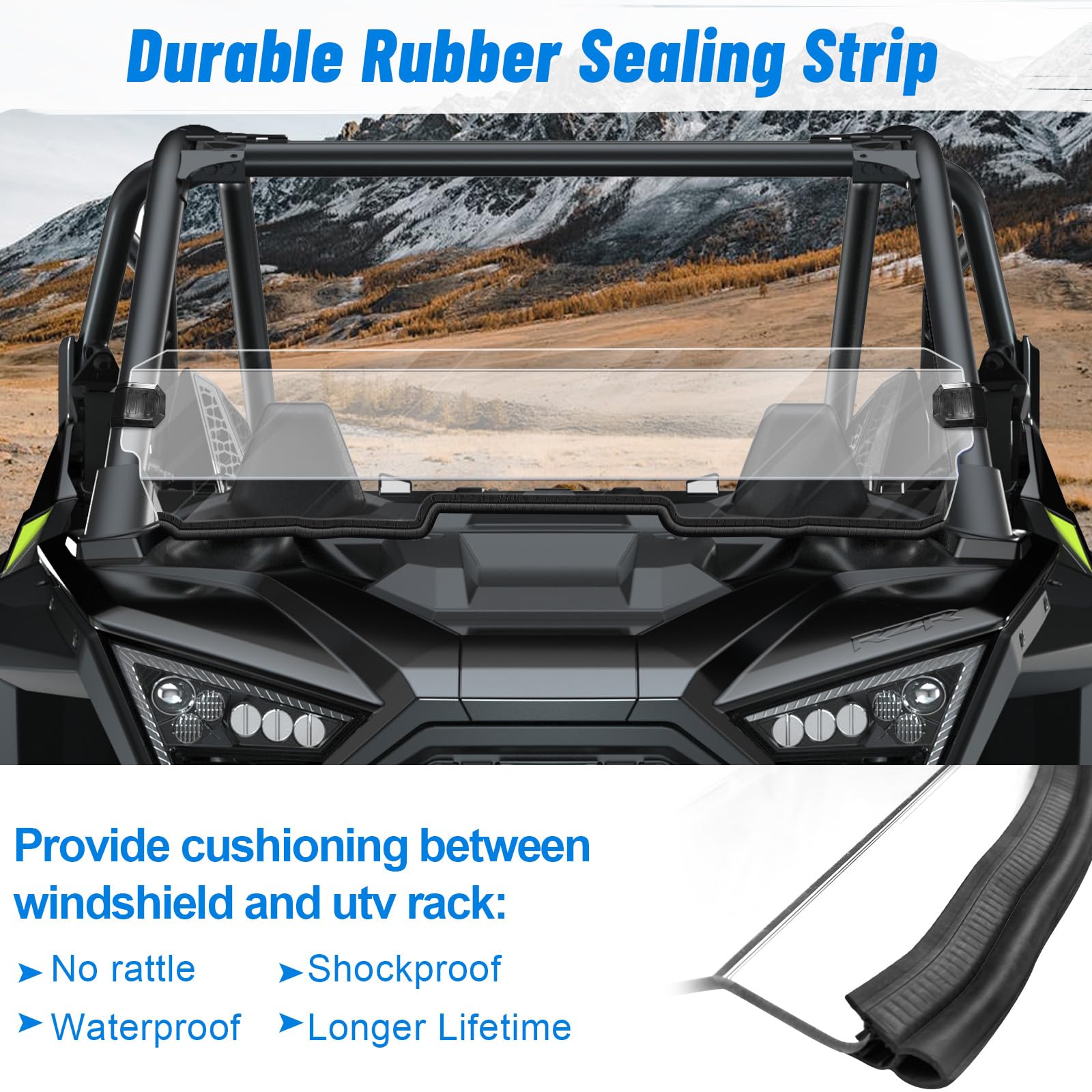 RZR PRO XP Half Windshield-StarknightMT Scratch-Resistant PC RZR PRO XP Windshield Compatible with Polaris RZR PRO XP/RZR PRO XP 4 2020 2021 2022 2023 Used with Tops
