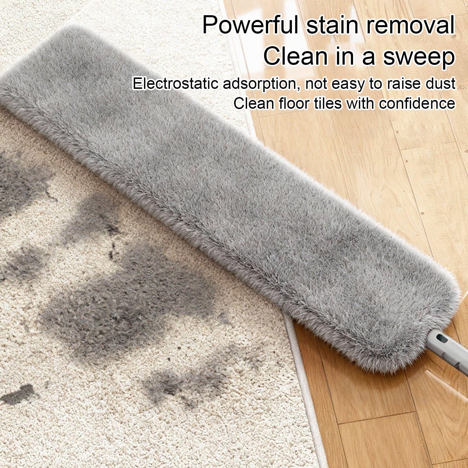 Spolverino a manico lungo Spazzola in microfibra con manico lungo | Pulitore Per Battiscopa Per Sotto Mobili Soffitti Fessure Porte Ventilatore Finestre Elettrodomestici