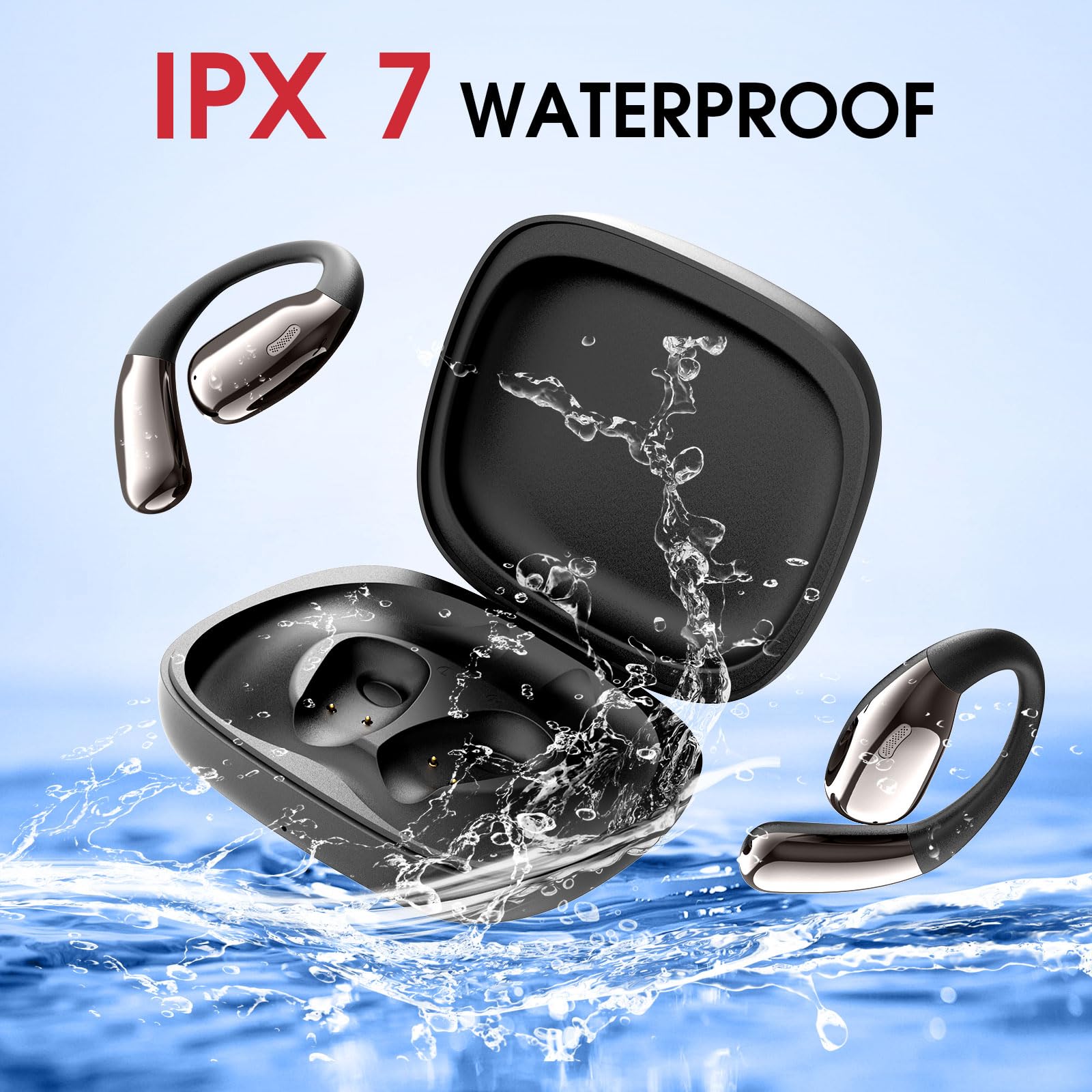 Nero  20 Ore Di Riproduzione, Auricolari Bluetooth Impermeabili Per Nuoto Auricolari Wireless Sportivi Tws Ipx7 Stereo~p185345998 - Foto 6