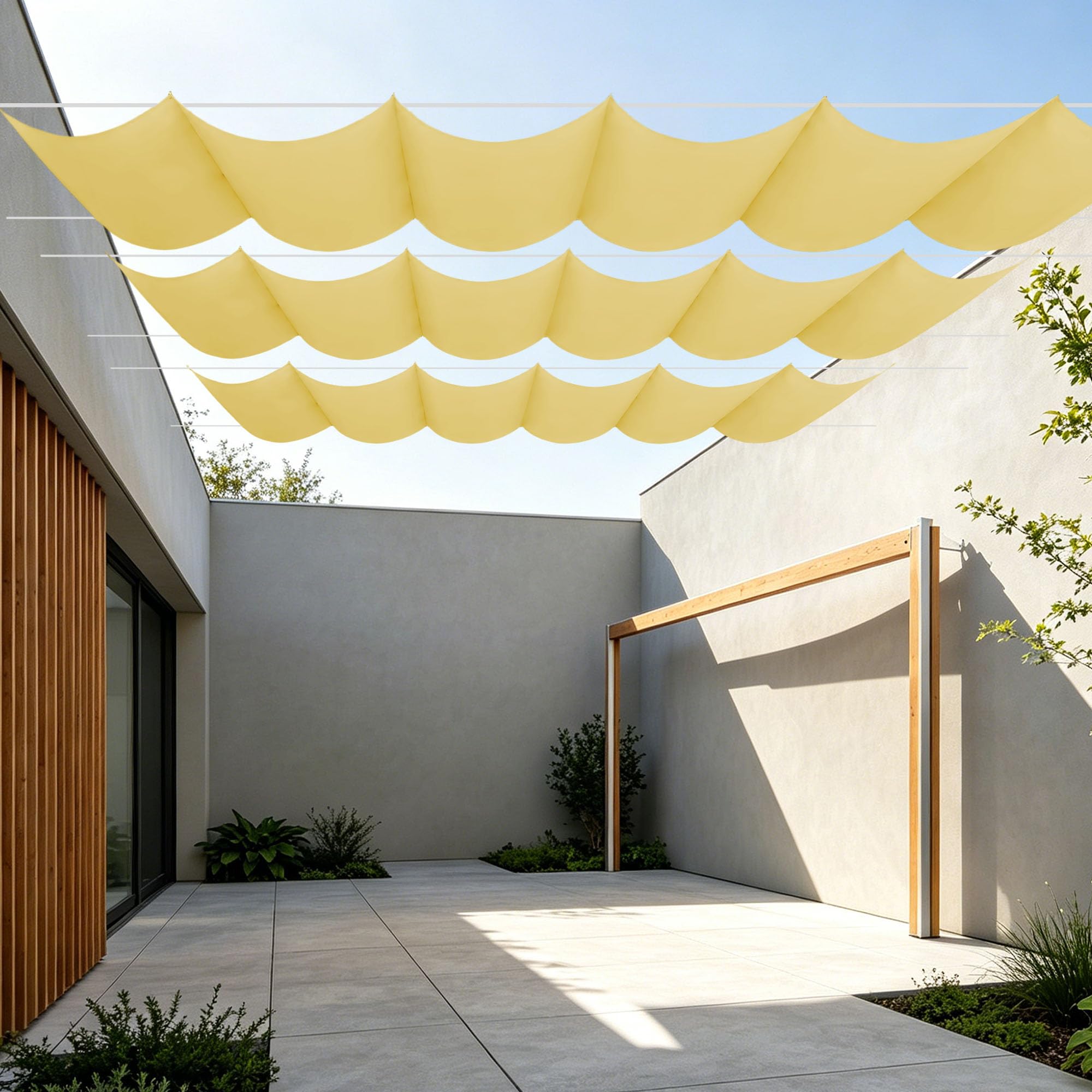 Voile d'ombrage contre la chaleur et la pluie 250x460 cm jaune sable
