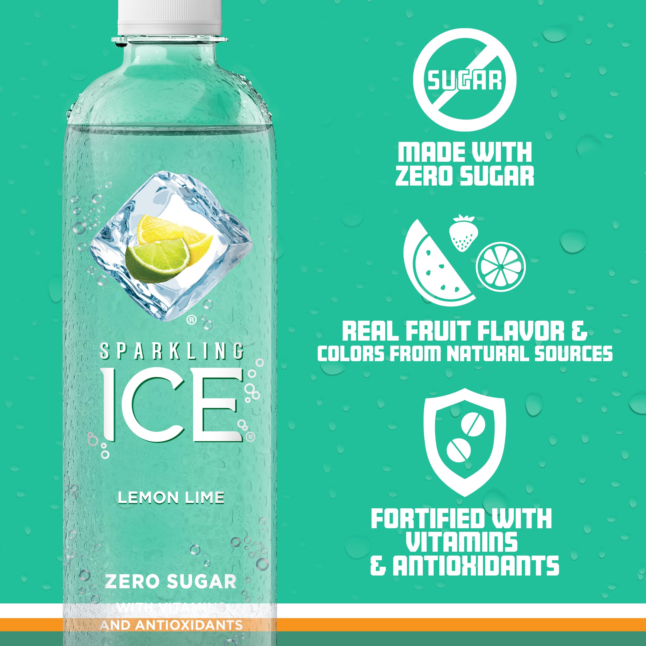 Sparkling Ice +Caffeine Citrus Twist Flavored Sparkling Water with Caffeine (Pack of 12) and Sparkling Ice Lemon Lime Sparkling Water (Pack of 12)