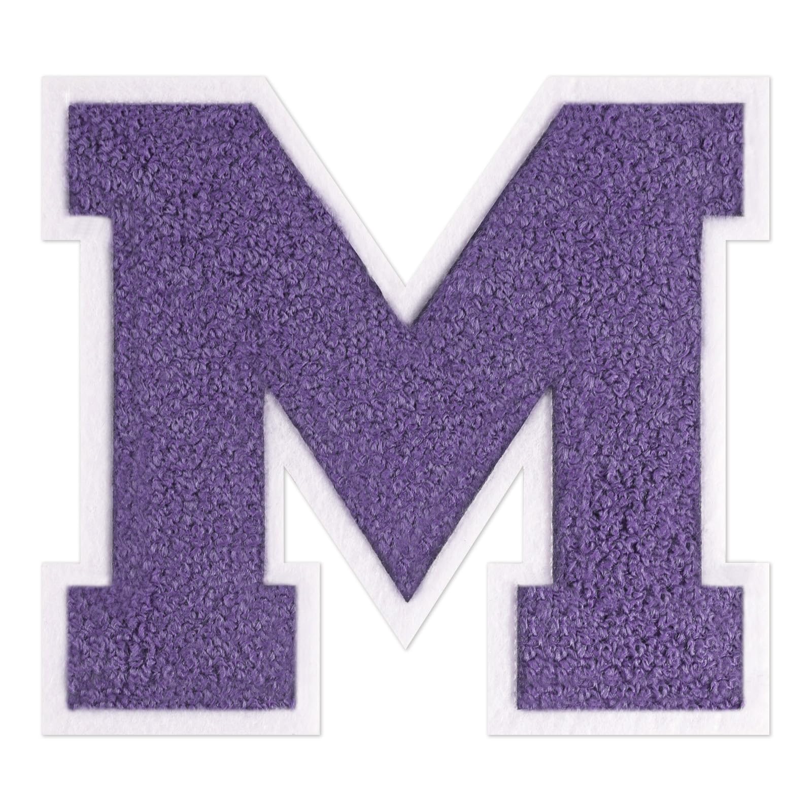 QianSiLi 4.5 Inch Chenille Iron On Letters for Clothes Varsity Letter Patches Embroidered Patch Iron On Patches for Clothing Varsity Jacket Hoodie (Purple,M)