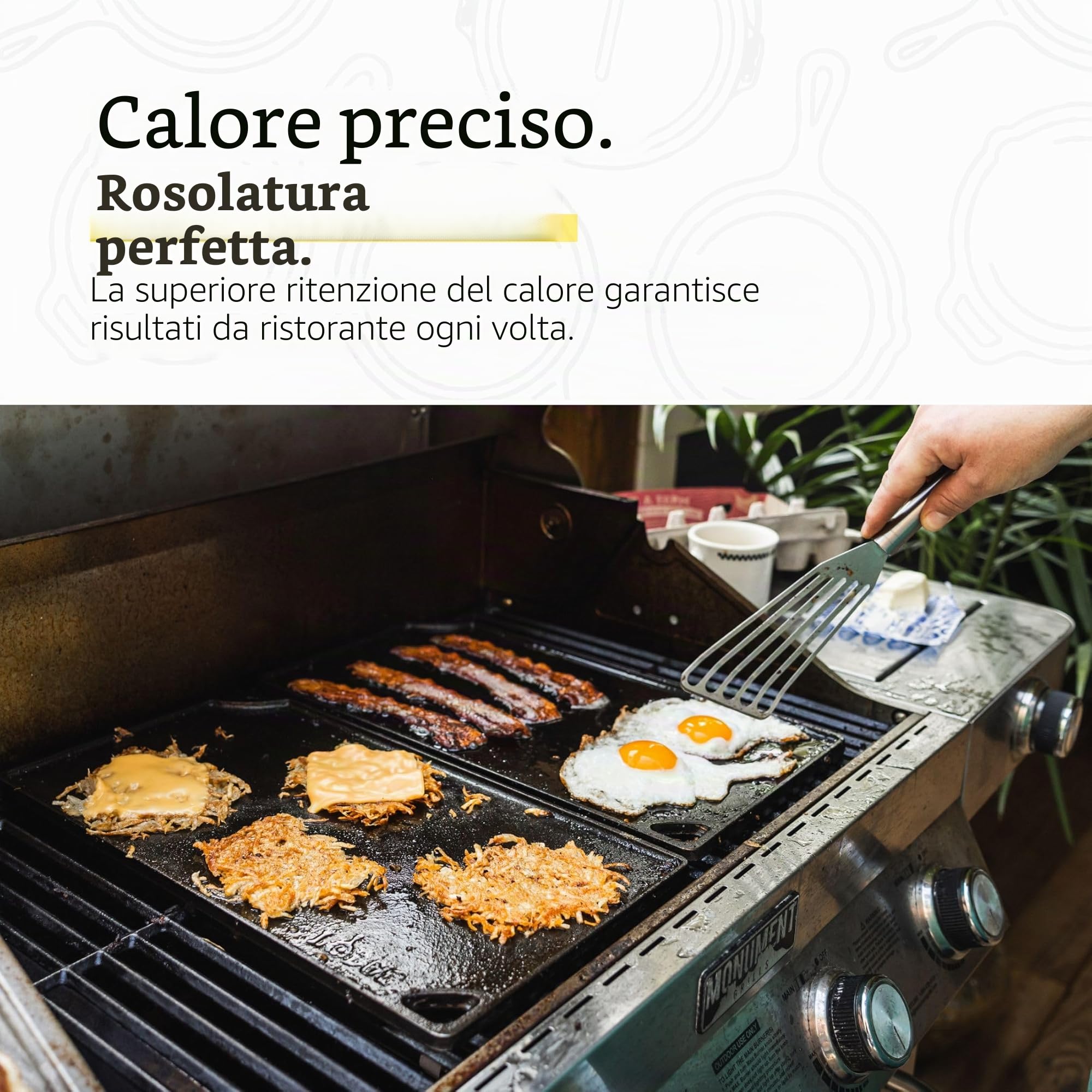 Plancha Grill rect. Reversible- Hierro fundido 42x24cm