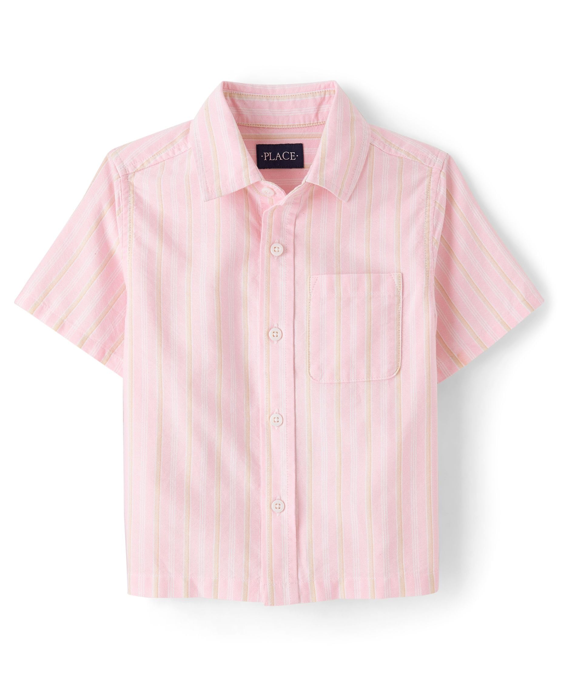 The Children's Place,Short Sleeve Button Down Shirt,Tidal,Small (5/6) — view 17