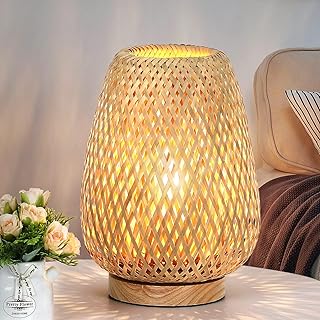 27 Eco Friendly Decoration Ideas To Refresh Your Home 18 Rattan Table Lamp, Stepless Dimmable Small Beside Lamp, Vintage Wicker W...