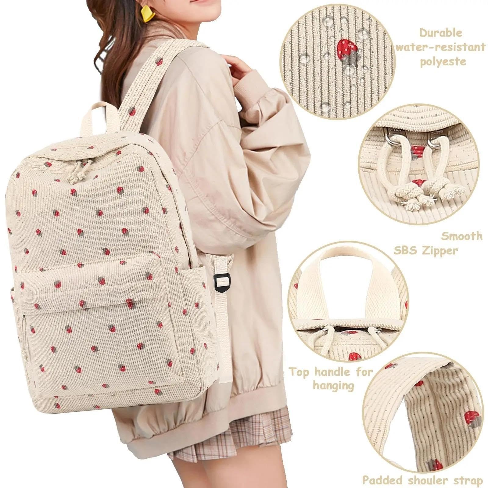 Cord 3Pecs/Set Rucksack Einfarbige Damenrucksäcke