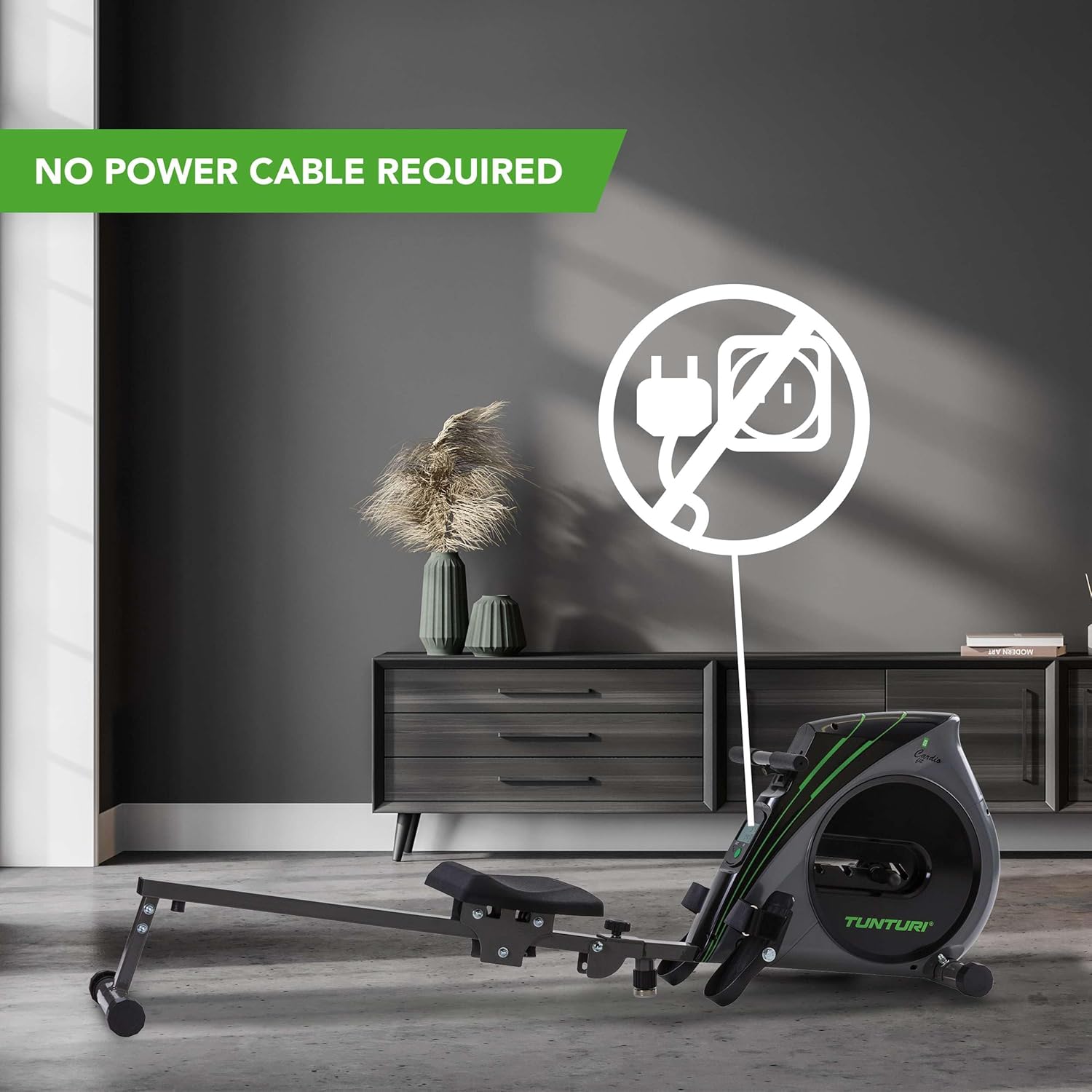 Tunturi Rower does not require power cable