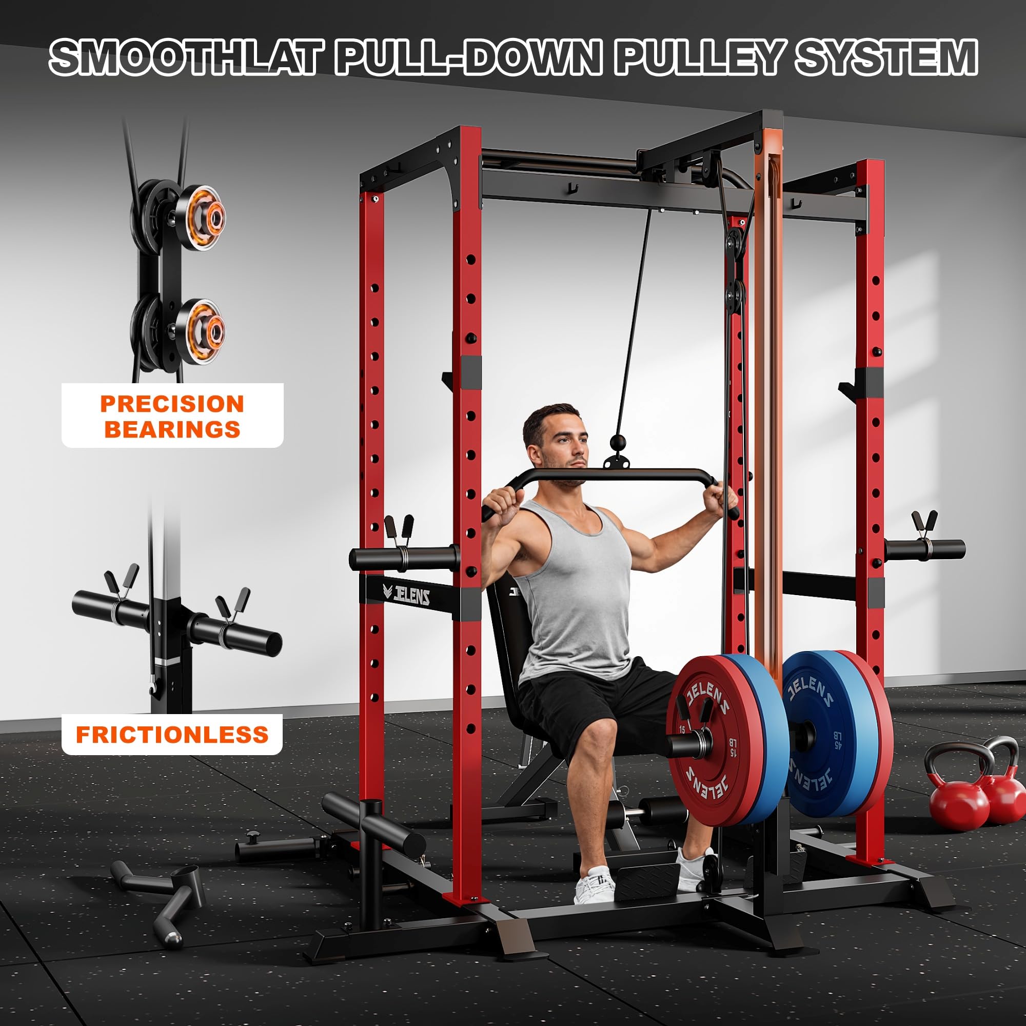 JELENS Power Cage - 2000LBS Home Gym Rack -5
