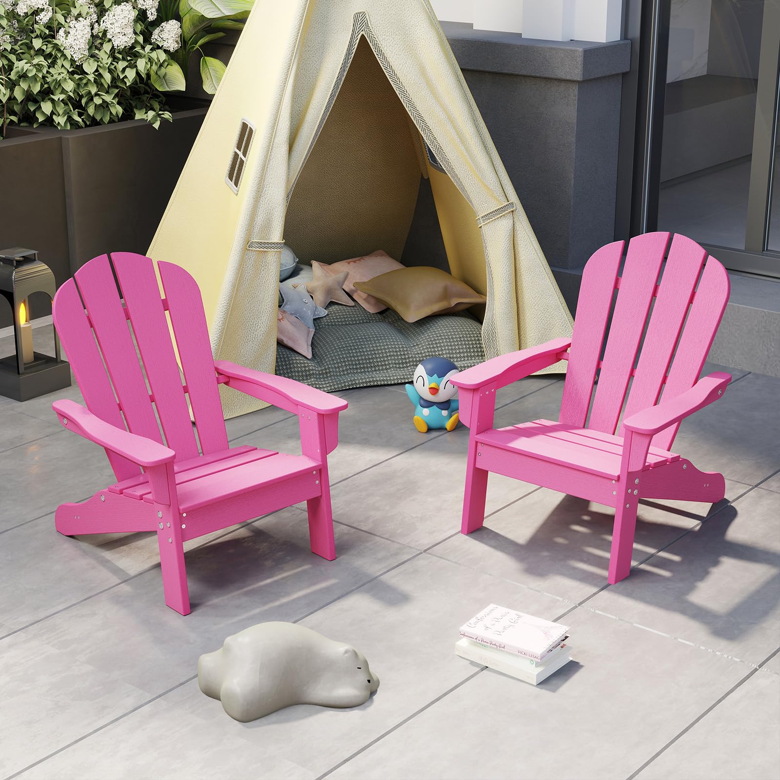 Muskoka Chair Giantex Adirondack Chair, Kids HDPE Patio Lawn Chair