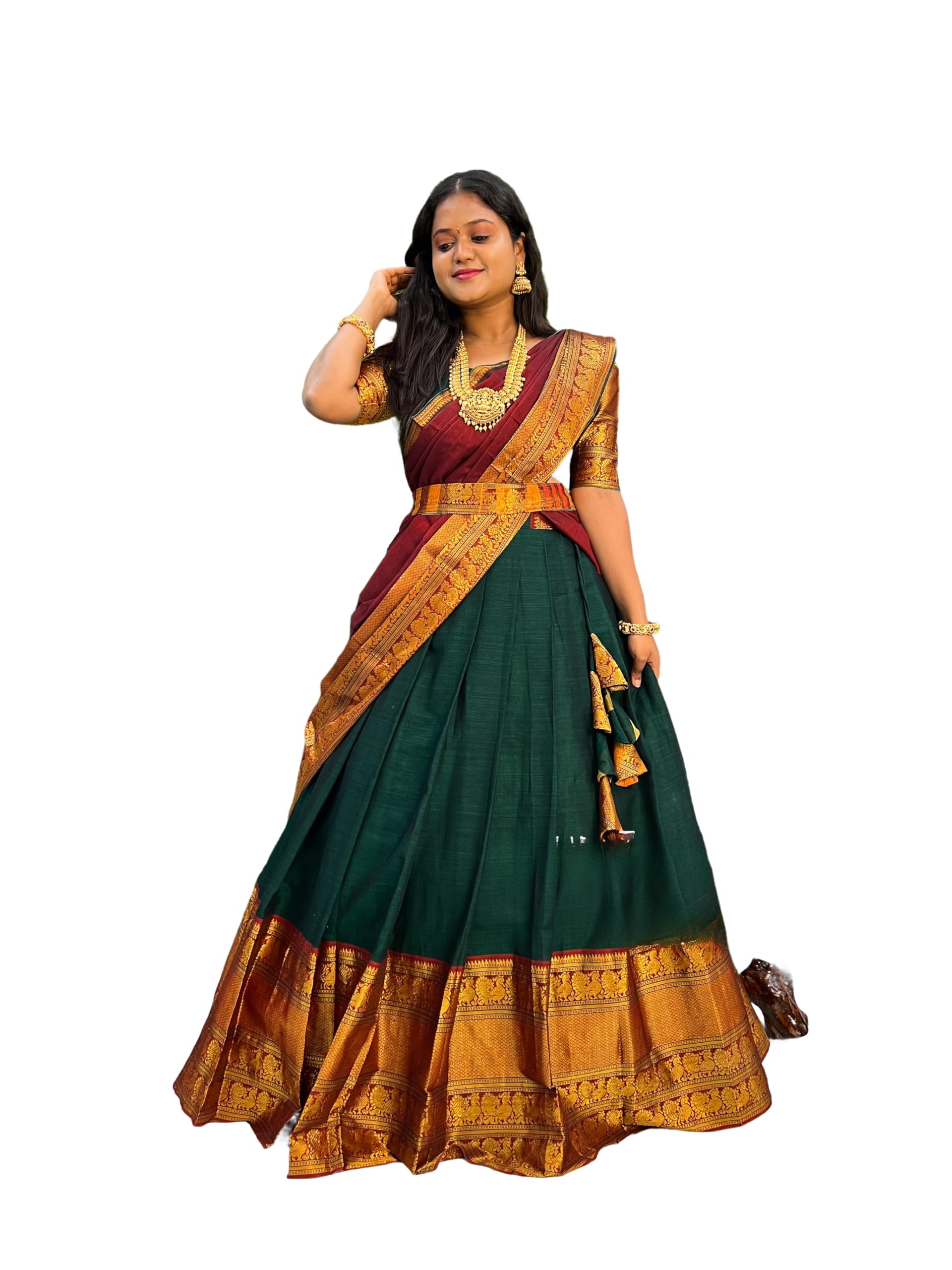 SWAMI STUDIO pattu lehenga choli for women south indian