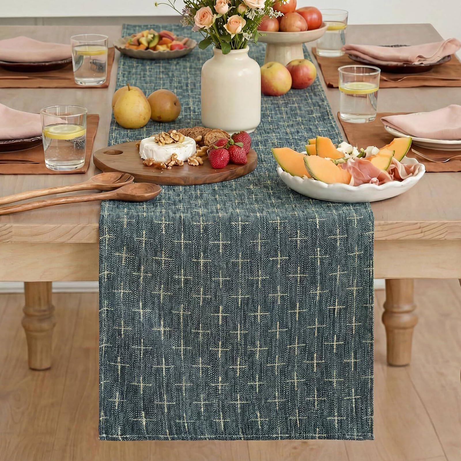 Minimalist Long Table Runner, Modern-Style Table Runner, for Decorating Dining Tables, TV Consoles, Shoe Cabinets, Coffee Tables, and the Foot of the Bed(Blue,280cm/110.2in)