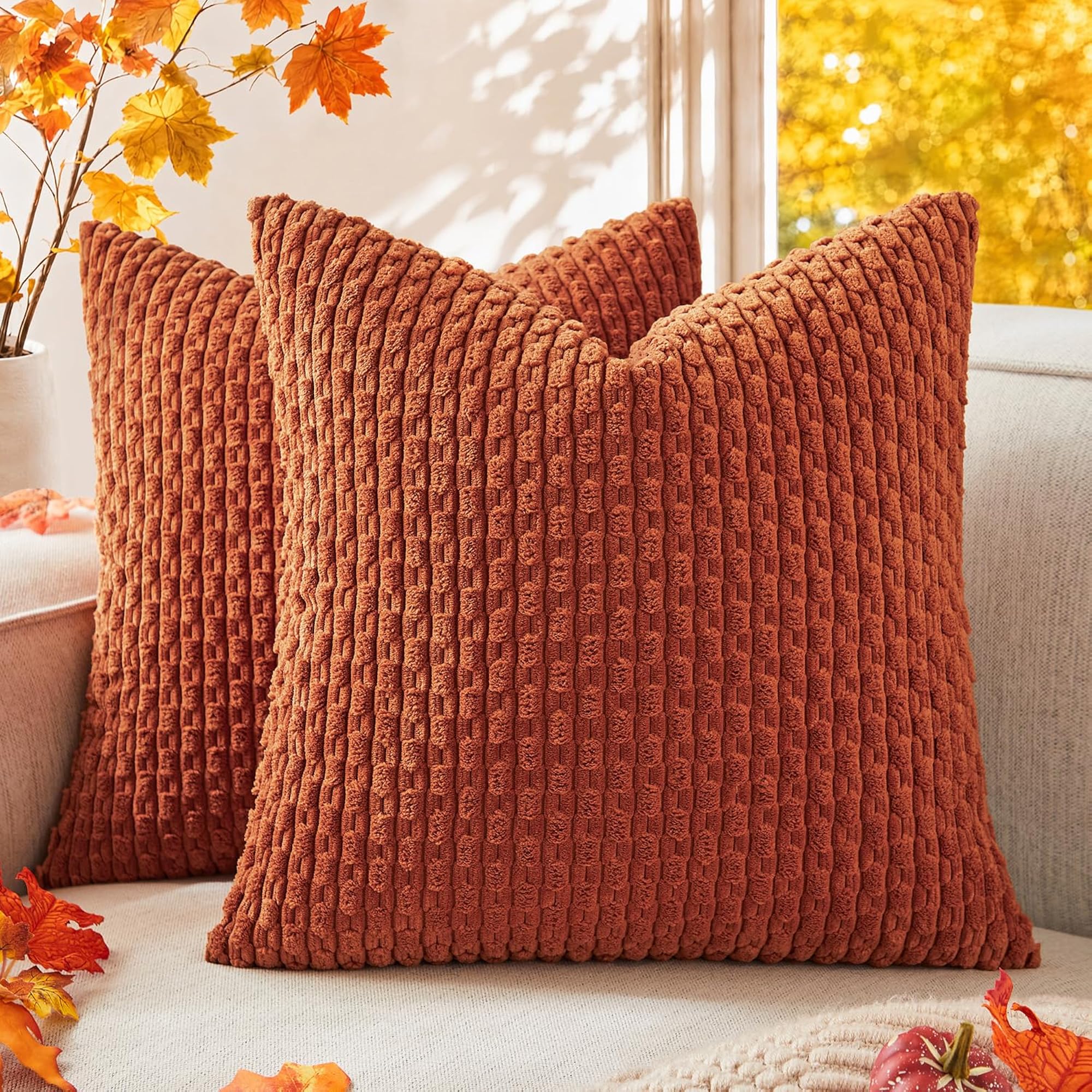 Soft Corduroy Pillow Covers 2 Pack