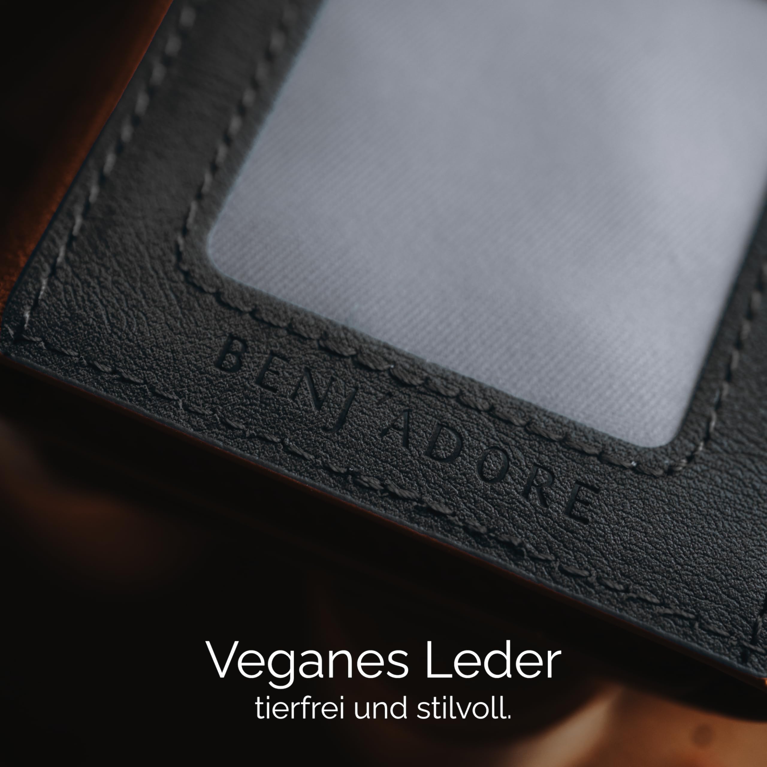 MagSafe Kartenhalter – Magnetischer Kartenhalter aus Leder für iPhone 17/16/15/14/13/12 – Platz für bis zu 6 Karten – Slim Wallet fürs Handy – Starke Magnetkraft, schlankes Design (Schwarz)