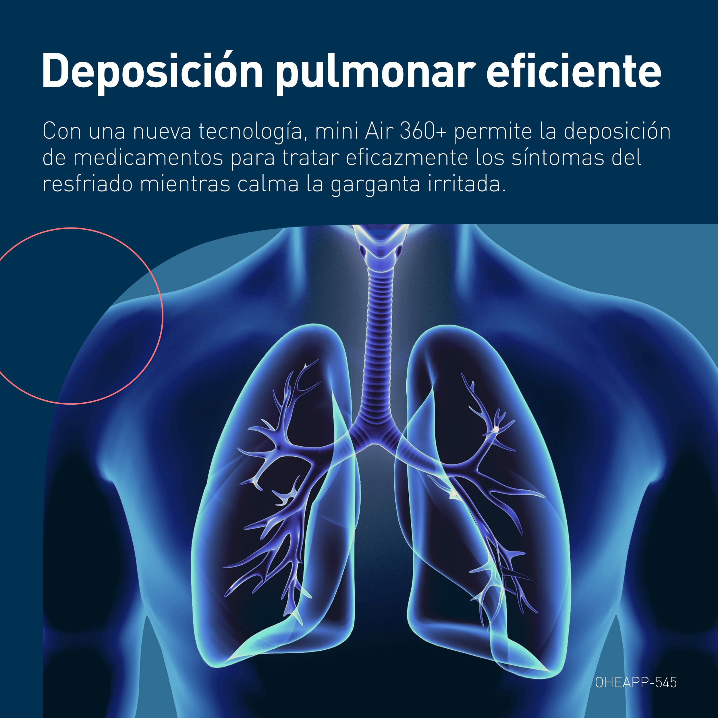OMRON mini Air 360+ Kit Nebulizador Portátil Silencioso con Tecnología Aimesh para Adultos y Niños, Recargable Micro-USB
