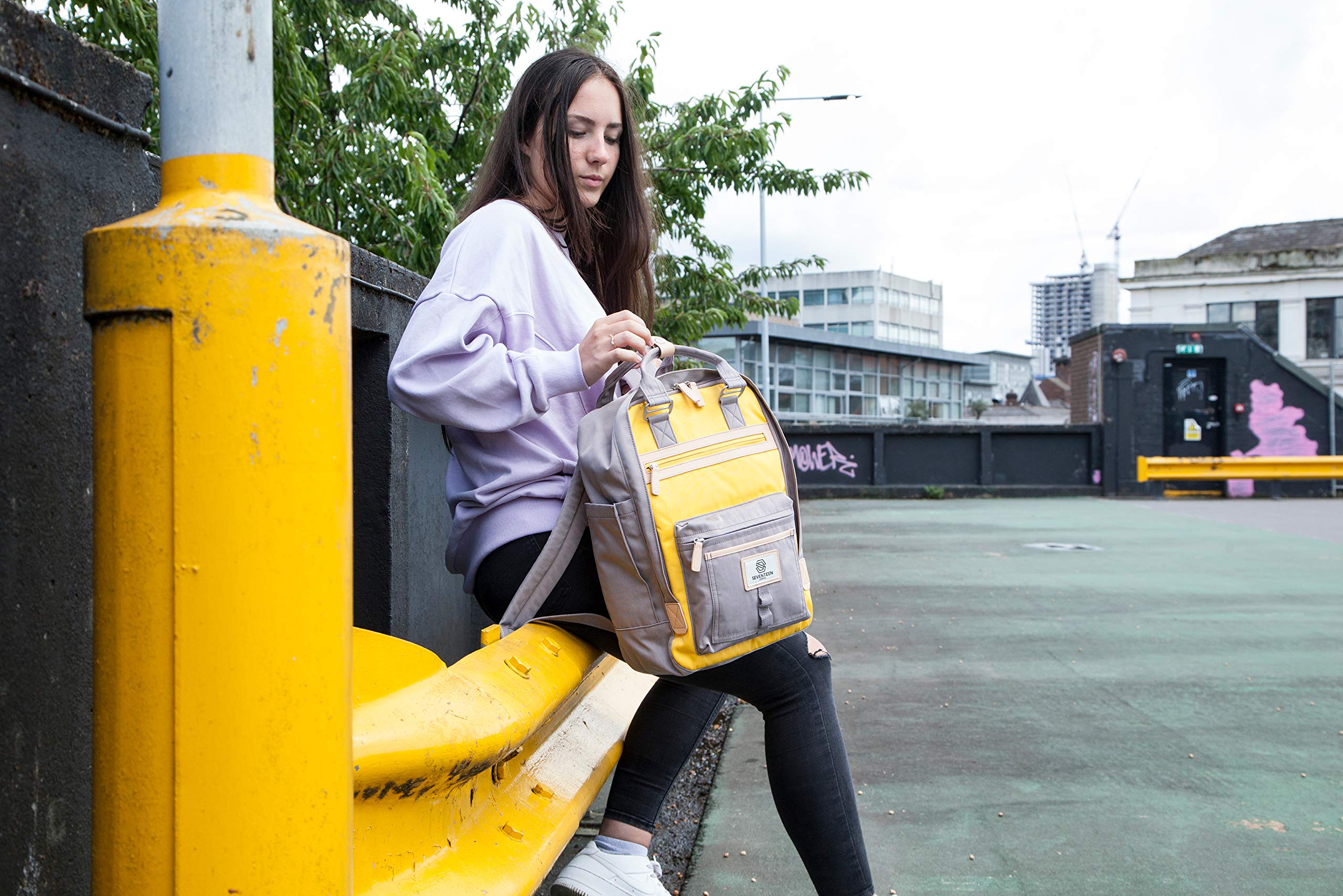 SEVENTEEN LONDON – Moderner, einfacher und unisex ‘Wimbledon’ Rucksack mit einem klassischen Design im Skandi-Stil – perfekt für 13-Zoll-Laptops