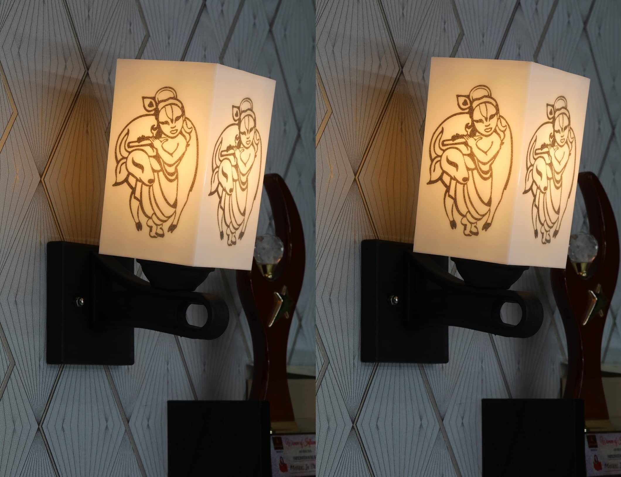 Zuper Premium Wall Lamp with White PVC Shade Suitable for Bedroom, Hallway, Office, Home Pack of 2_A74