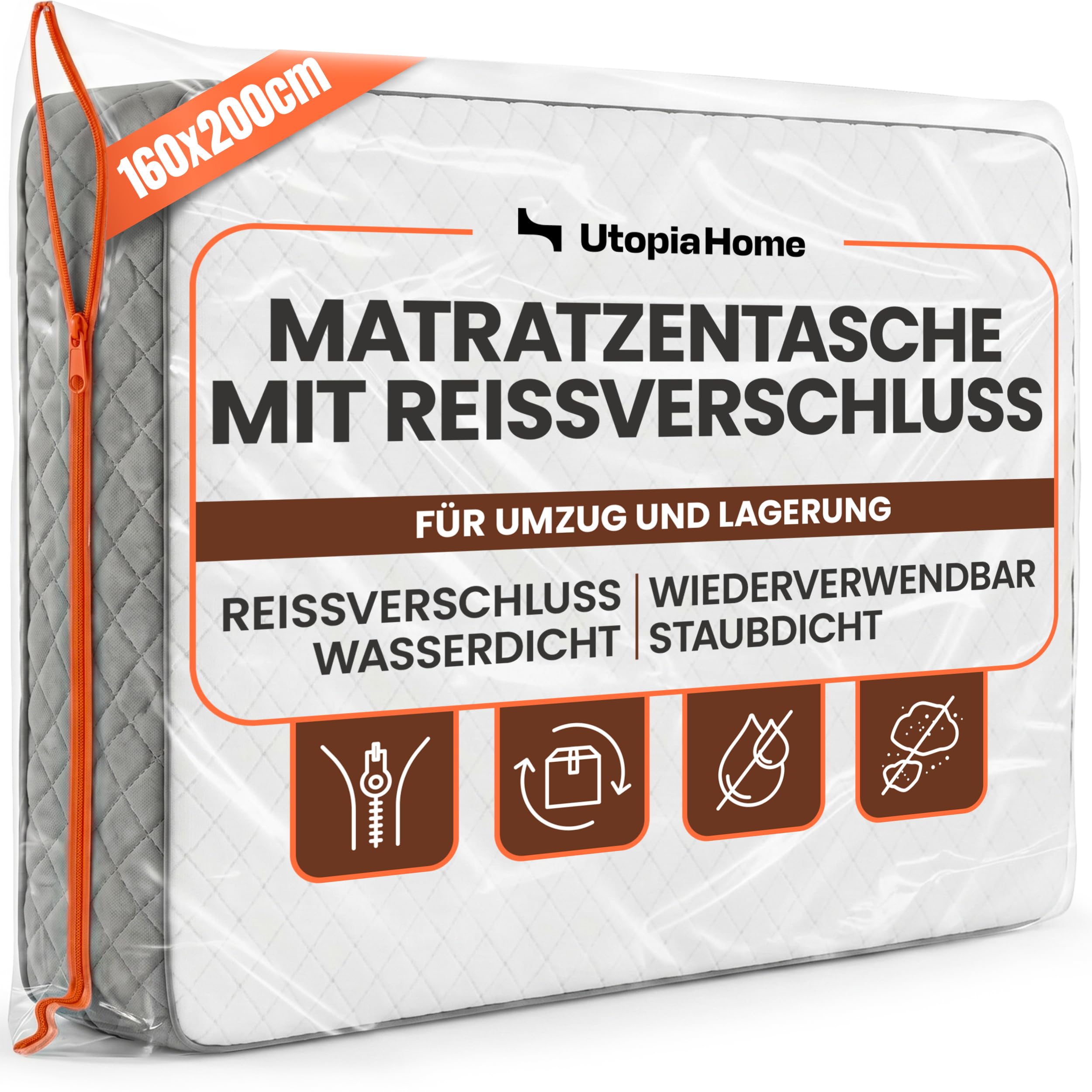Matratzenhülle für Umzug 160x200 cm, wasserdicht Kunststoff Matratzenschutz