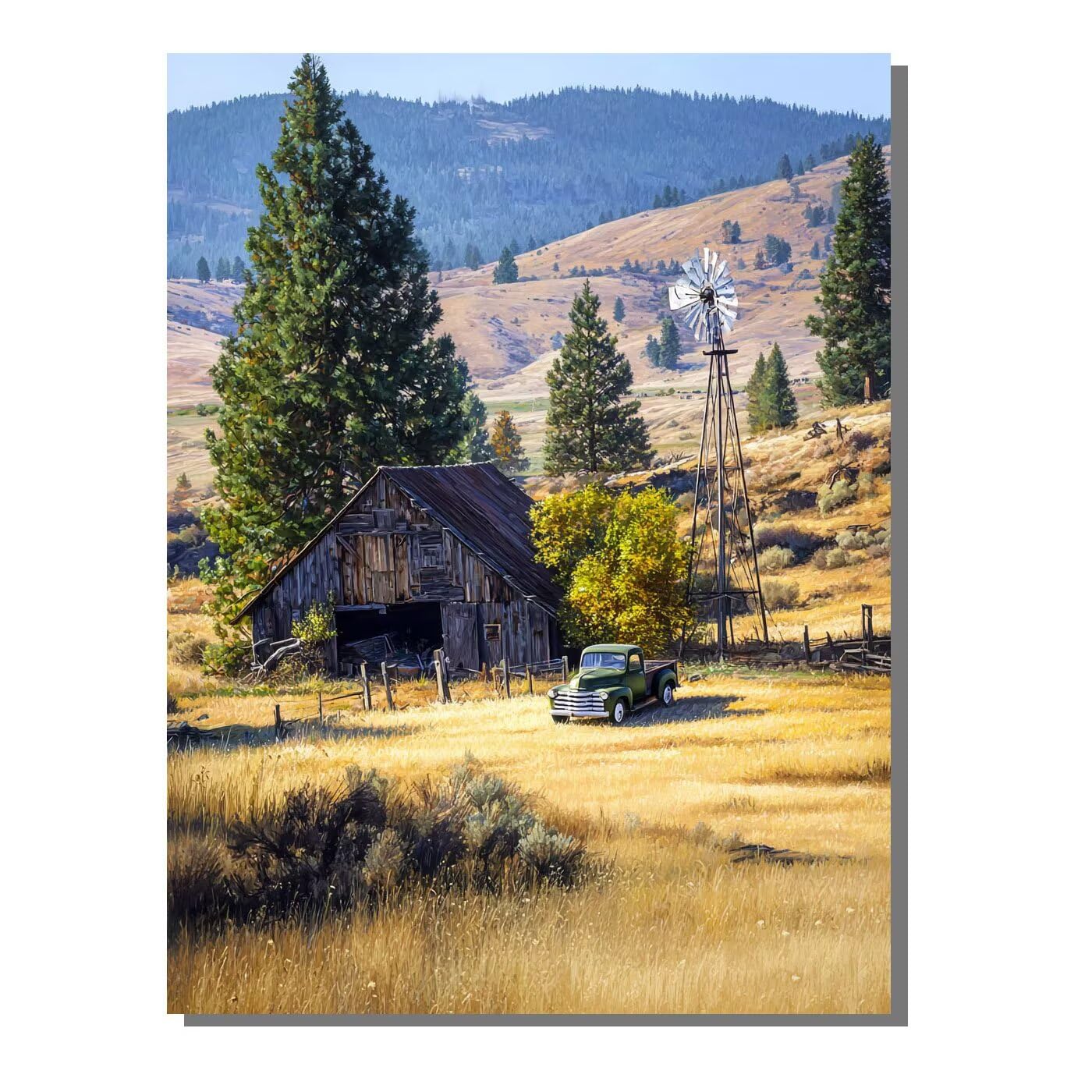 Landschaft Kabine Malen Nach Zahlen Erwachsene, Paint by Numbers Adult Anfänger Kreativ Set für, Heimwerk Malen Nach Zahlen Kinder, Pinsel und 36 Acrylfarbe Als, Deko Wohnzimmer 60 x 80 cm BJHWK637