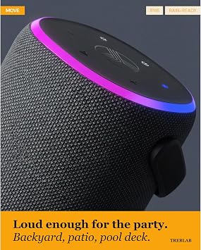 TREBLAB Portable Outdoor Bluetooth Speaker, 40W, IPX6 Waterproof, 18-Hour Battery, TWS Stereo Pairing, USB-C, Built for Active Days - Move Power (HD-Energy-Pro)