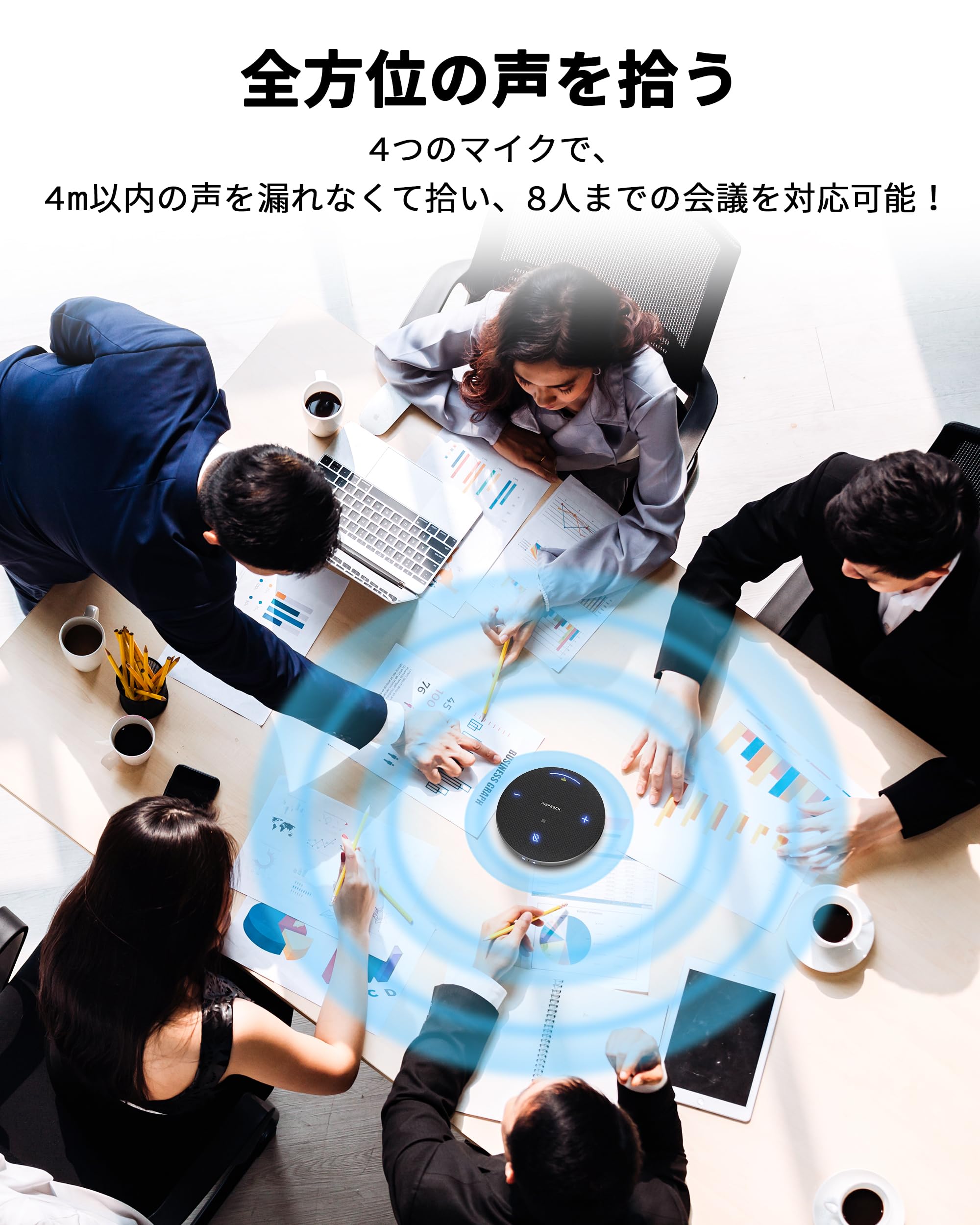 Amazon.co.jp: AISPEECH スピーカーフォン M4 Pro 会議用マイク