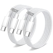 Cavo iPhone 16 15 2M 2Pezzi, Cavo USB Type-C 2 Metri Cavo USB C USB C 60W Cavo Type C to Type C Cavetto Nylon Cavi Tipo C Ricarica Rapida per iPhone 15 16 17 Pro Max, 15 16 Plus,iPad Pro, Air, Mini 7 6