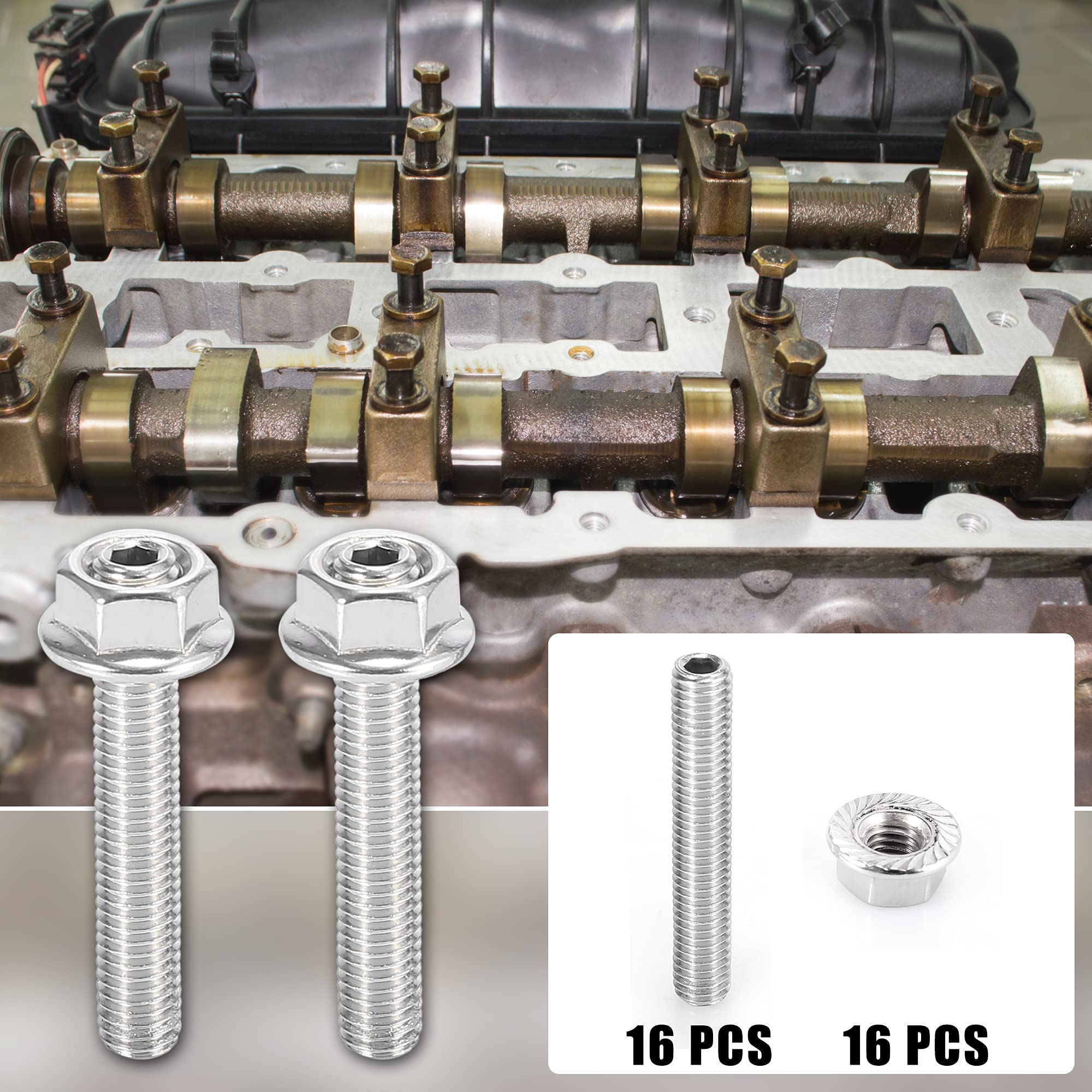 10x Exhaust Manifold Stud & 10x Bolts Kit For Ford F-150 4.6 5.4 6.8 V8 V10 US E - Foto 7