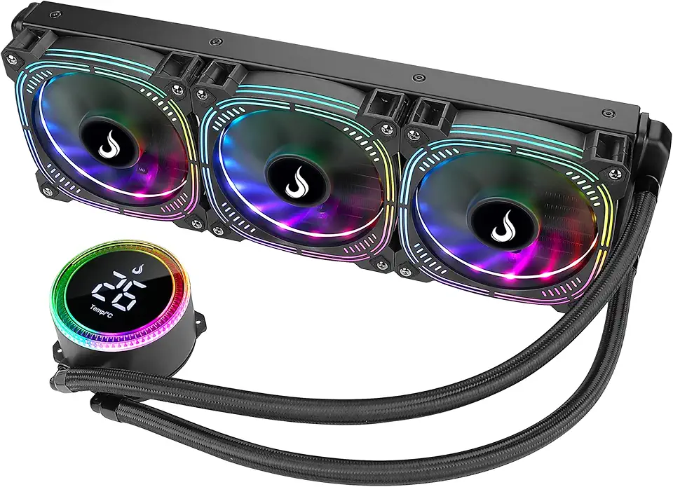 Water Cooler 360mm | Rise Mode | Aura Ice Black Argb