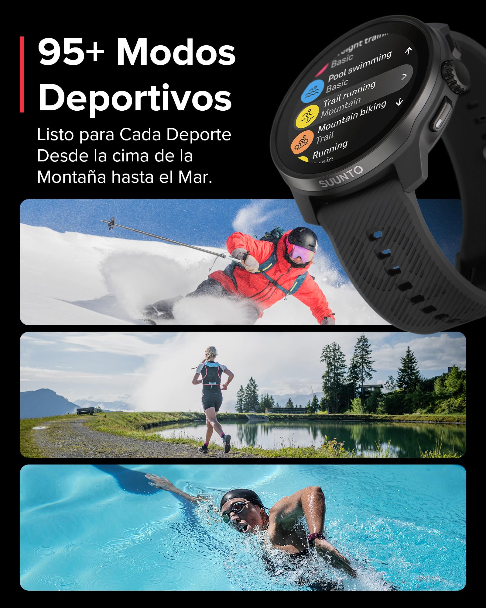 Suunto Race S Reloj Correr Pantalla Táctil AMOLED, Deportivo GPS Doble Frecuencia, Seguimiento HRV Sueño, Entrenamiento IA, Mapas Offline