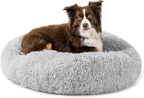 Miniatura 16 de PetAmi Cama calmante para perros y gatos pequeños y medianos, 23 camas redondas en forma de dona, cama lavable y esponjosa de piel sintética para