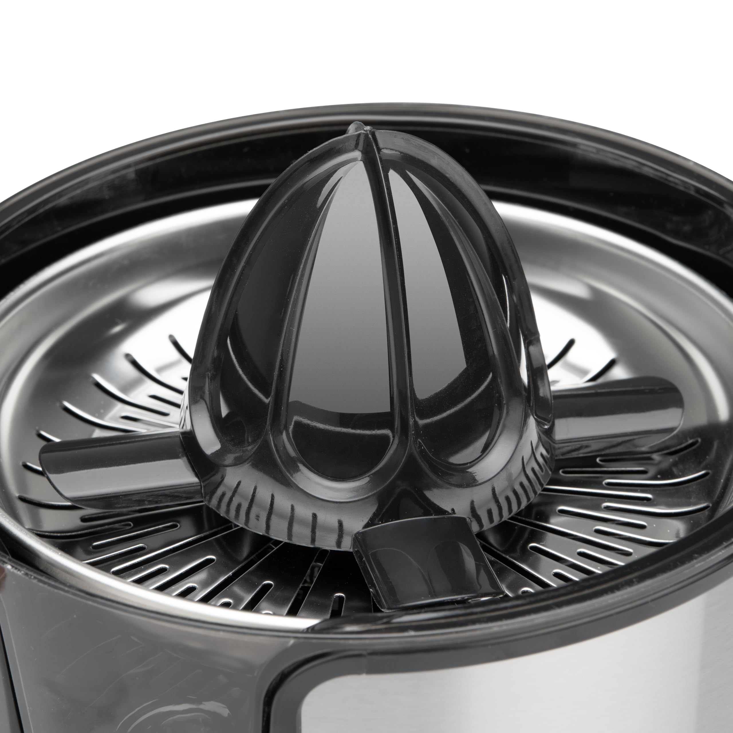 Exprimidor Orbegozo EP 3300, 1100W, Cuerpo y Filtro Acero Inoxidable, Doble Cono, Sistema Antigoteo, Encendido Automático, Apto Lavavajillas